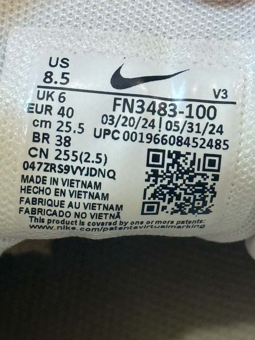 Nike Womens 8.5 Air Zoom Fire White Taupe Sneakers Chunky Shoes Mesh FN3483-100 - Picture 3 of 10
